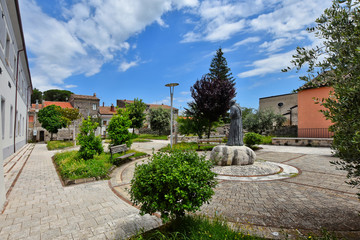 The small square of a village in the province of Benevento, Italy
