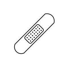 medical plaster. black vector graphics