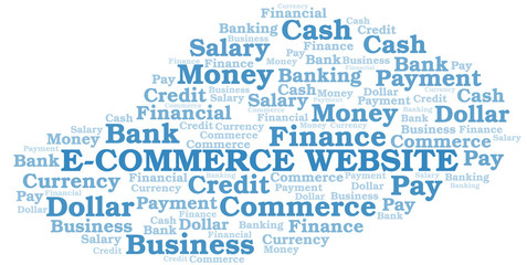 Fototapeta premium E-Commerce Website typography vector word cloud.