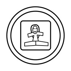 sports children's sign, gymnastics icon design simple line vector