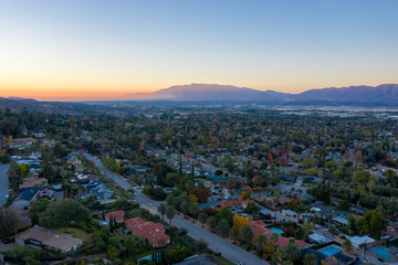 sunset over the city