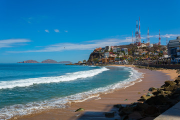Malecon Avenue in the coastal city of Mazatlan in the state of Sinaloa