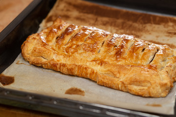 apple strudel fresh from the oven