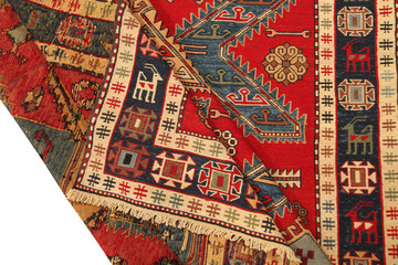 Old and modern Persian Colourful Arabesque and handmade carpet, rug gelim, and Gabbeh with the pattern.
