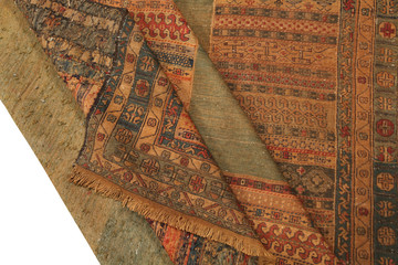 Old and modern Persian Colourful Arabesque and handmade carpet, rug gelim, and Gabbeh with the...