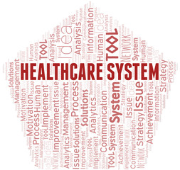 Fototapeta premium Healthcare System typography vector word cloud.
