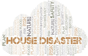 Obraz premium House Disaster typography word cloud.
