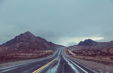 A Lonely Long Road with a Stunning Scenic Landscape View
