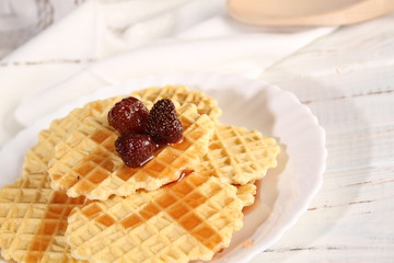 Waffle cookie dessert