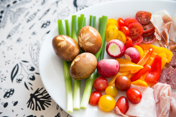 traditional Romanian orthodox Easter table 