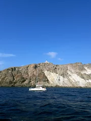 Fotobehang Seascape of Santorini from a boat, Greek © Sabs.e