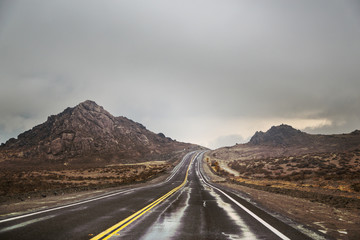 A Lonely Long Road with a Stunning Scenic Landscape View