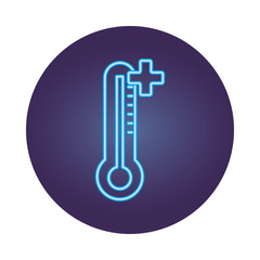 thermometer measure temperature neon style