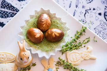 traditional Romanian orthodox Easter table 
