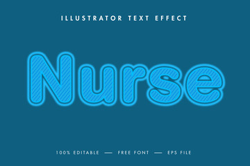 Nurse 3d Text Effect with Editable Text Effect. 