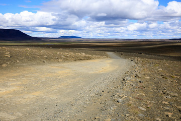 Kjolur / Iceland - August 25, 2017: The Kjolur Highland Road, Iceland, Europe