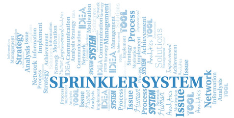 Sprinkler System typography vector word cloud.