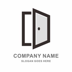 Simple Door Architecture Interior Business Company Stock Vector Logo Design Template