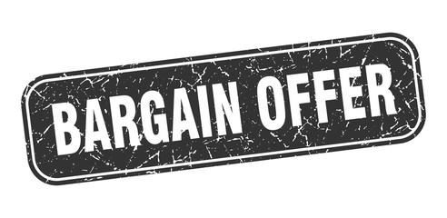 bargain offer stamp. bargain offer square grungy black sign