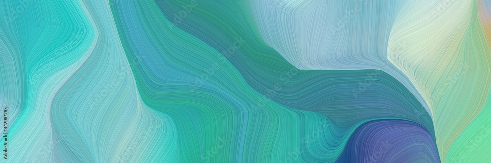 Aufkleber smooth elegant graphic with waves. abstract waves design with cadet blue, pastel gray and sky blue c