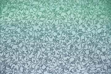 Colored background with abstract pattern in gradient of green and blue colors 