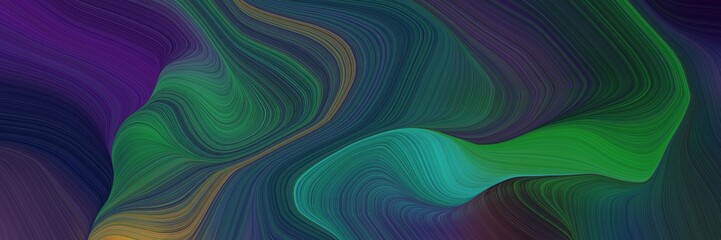 Fototapeta premium smooth dynamic elegant graphic. modern waves background illustration with dark slate gray, very dark blue and sea green color