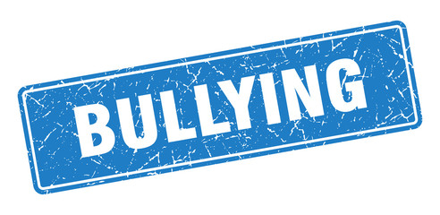 bullying stamp. bullying vintage blue label. Sign