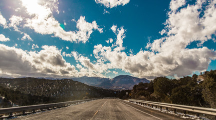 A Lonely Long Road with a Stunning Scenic Landscape View