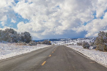 A Lonely Long Road with a Stunning Scenic Landscape View