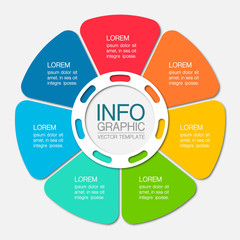 Vector iInfographic template for business, presentations, web design, 7 options.