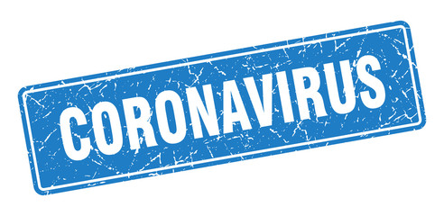coronavirus stamp. coronavirus vintage blue label. Sign