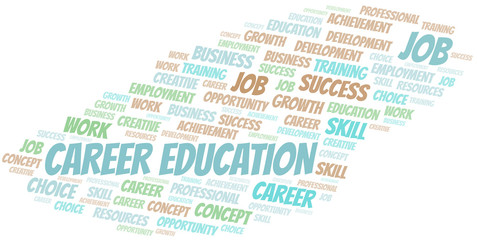Career Education typography vector word cloud.