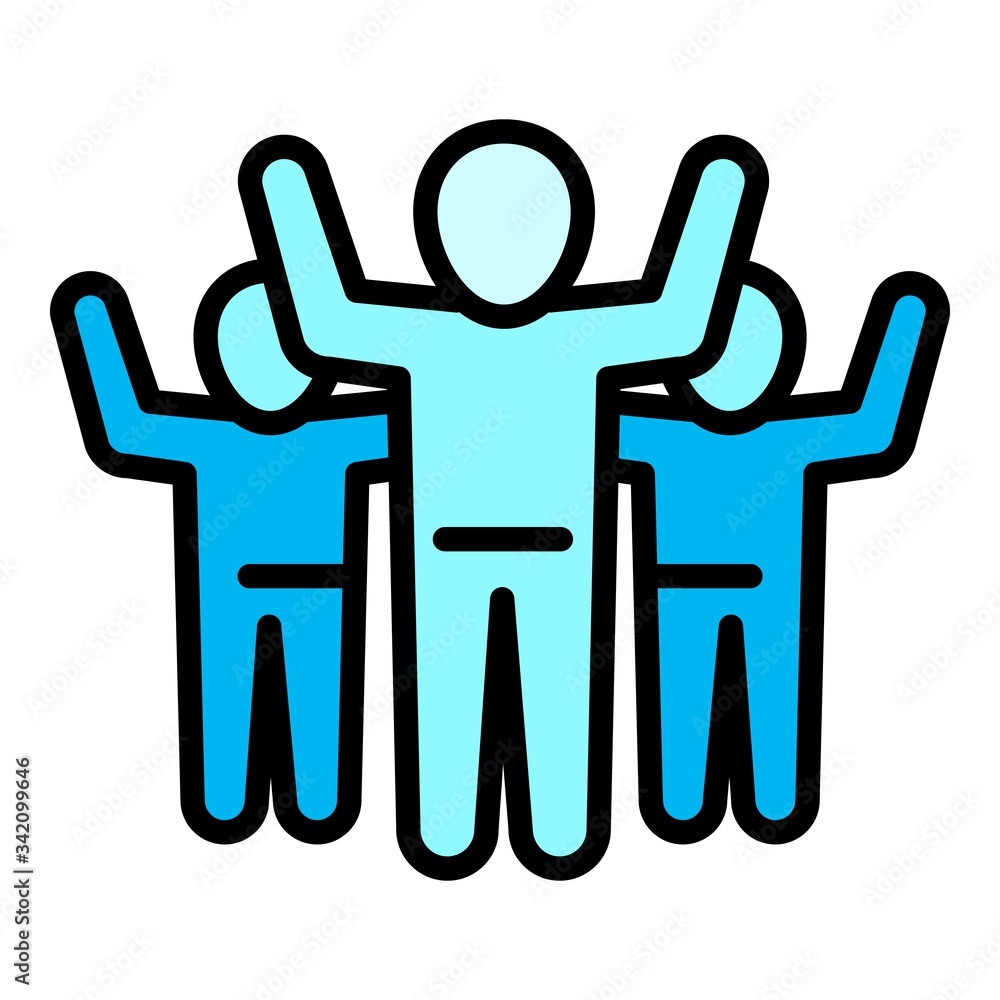 Poster team integration icon. outline team integration vector icon for web design isolated on white backgro