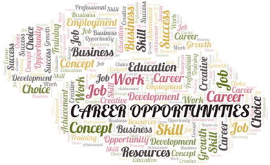 Career Opportunities typography vector word cloud.