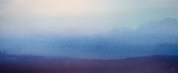 Zelfklevend Fotobehang Abstract blue blur horizontal texture background. © Liliia