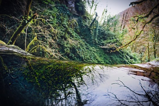 Overflowing water of Instra waterfall