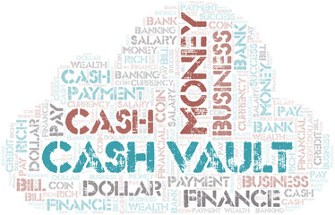 Obraz premium Cash Vault typography word cloud.