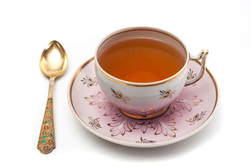 tea cup on a white background