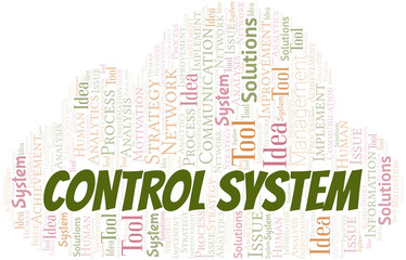 Control System typography vector word cloud.