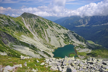 Fototapeta premium Alpine lake in Romanian Carpathians
