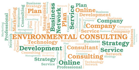 Environmental Consulting typography vector word cloud.
