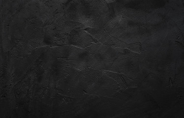Monochrome black wall texture rough background dark. Concrete floor or old grunge background with black.