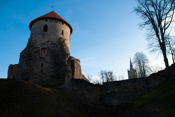 Fototapeta na wymiar old castle on the hill