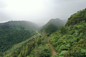 Green hills with approaching rain