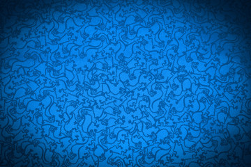 Bright blue background with abstract pattern with vignette