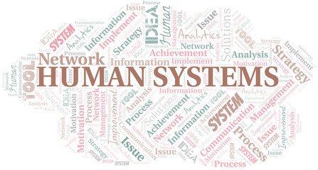 Fototapeta premium Human Systems typography vector word cloud.