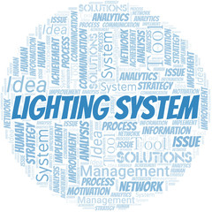 Obraz premium Lighting System typography vector word cloud.