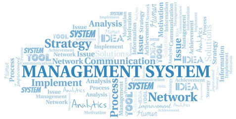 Fototapeta premium Management System typography vector word cloud.