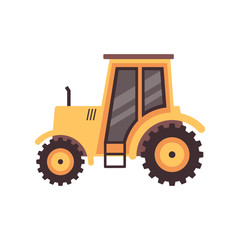Fototapeta na wymiar Agricultural tractor machine cartoon icon flat vector illustration isolated.