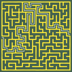 Square Labyrinth, or maze, with solution